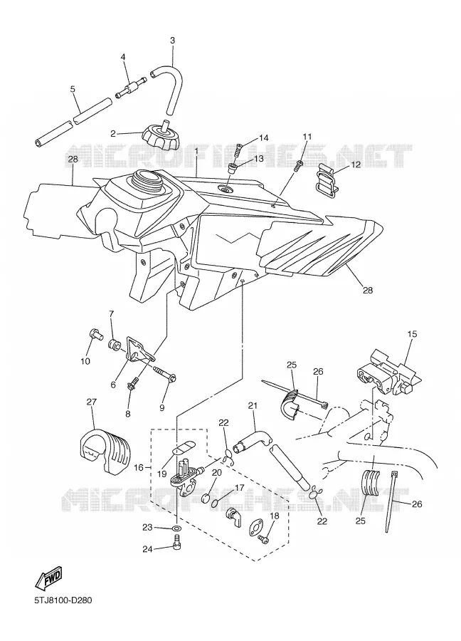 FUEL TANK Yamaha MOTO 250 2005 WRF  WR250FT