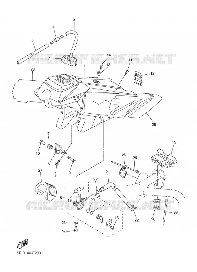 FUEL TANK Yamaha MOTO 250 2006 WRF  WR250FV