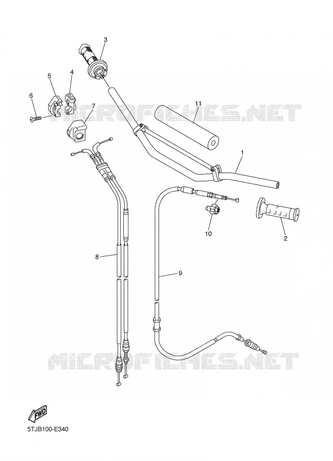 HANDLEBAR & CABLES Yamaha MOTO 250 2006 WRF  WR250FV