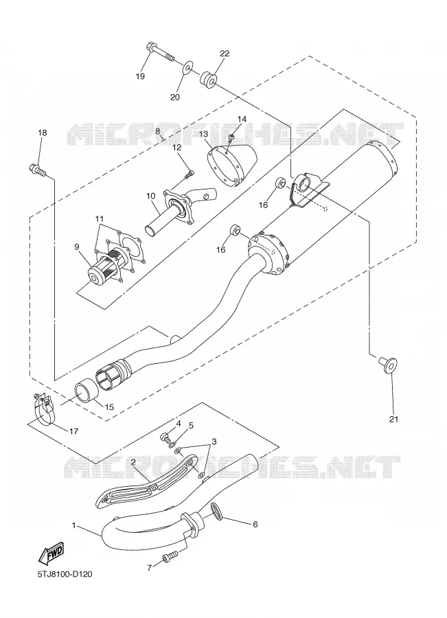EXHAUST Yamaha MOTO 250 2006 WRF  WR250FV