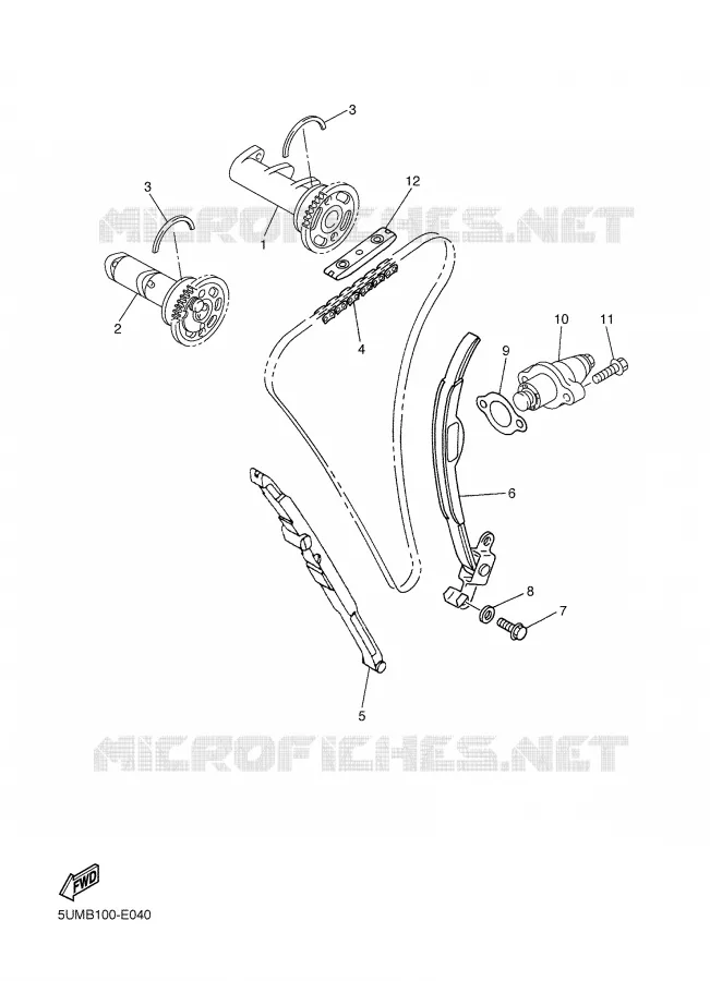 CAMSHAFT / TIMING CHAIN Yamaha MOTO 250 2006 WRF  WR250FV