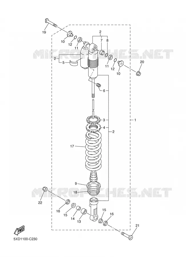REAR SHOCK ABSORBER Yamaha MOTO 250 2006 WRF  WR250FV