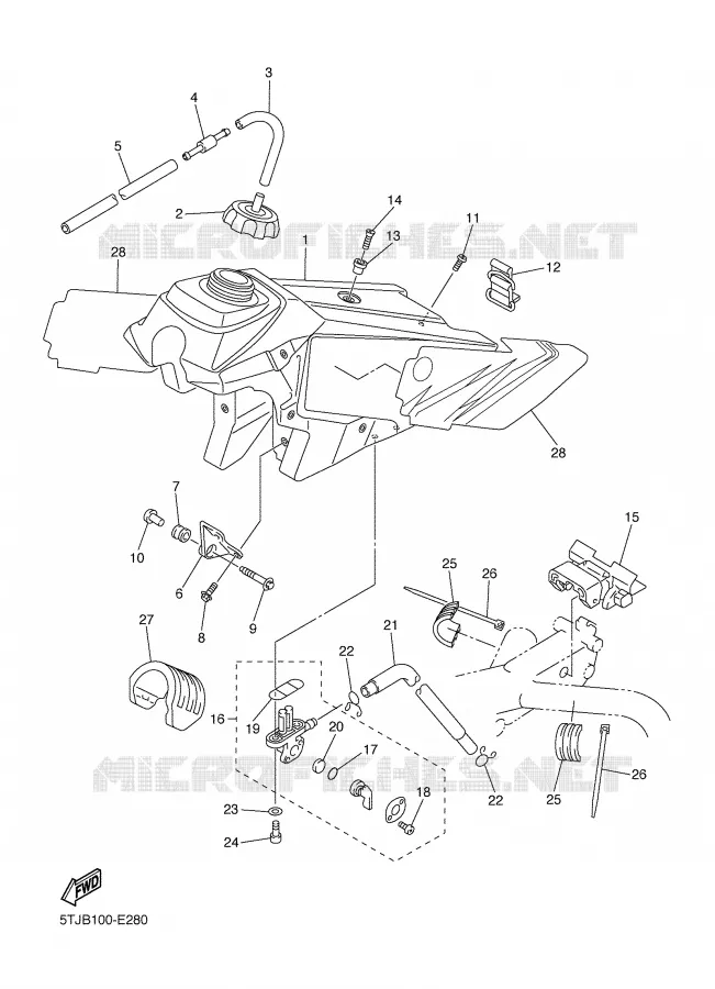 FUEL TANK Yamaha MOTO 250 2006 WRF  WR250FV