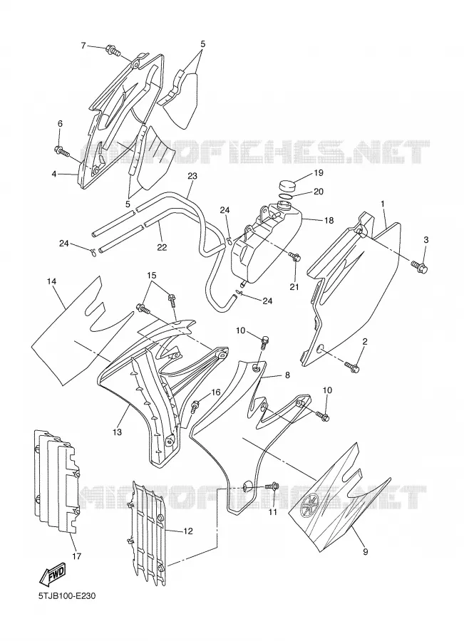 SIDE COVER Yamaha MOTO 250 2006 WRF  WR250FV