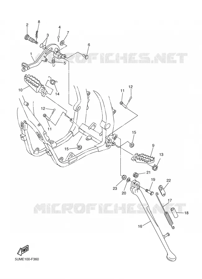 STAND / FOOTREST Yamaha MOTO 250 2007 WRF  WR250FW