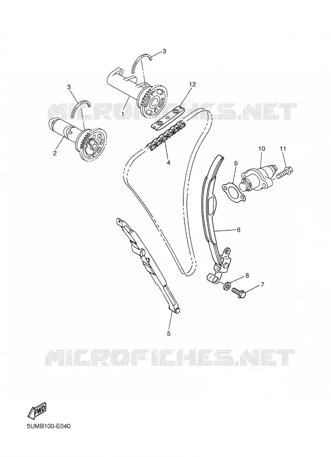 CAMSHAFT / TIMING CHAIN Yamaha MOTO 250 2007 WRF  WR250FW
