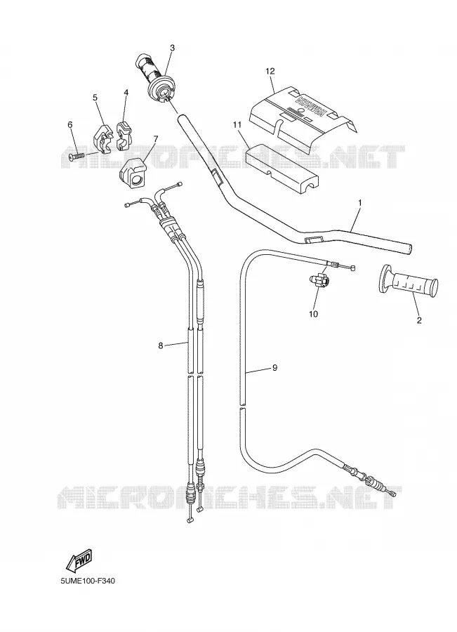 HANDLEBAR & CABLES Yamaha MOTO 250 2007 WRF  WR250FW