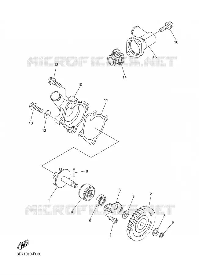 WATERPUMP / HOSES Yamaha MOTO 250 2008 WRX  WR250X