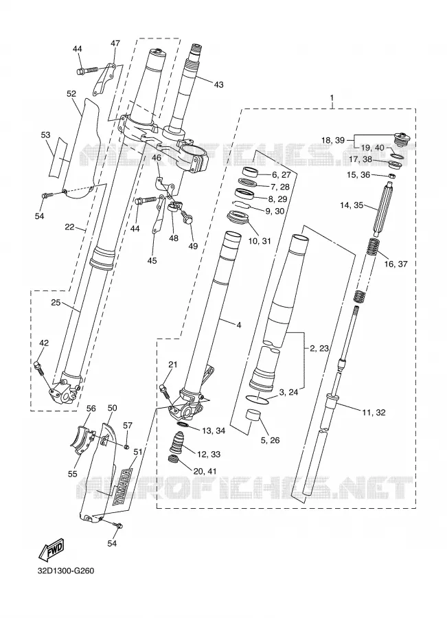 FRONT FORK Yamaha MOTO 250 2008 WRX  WR250X