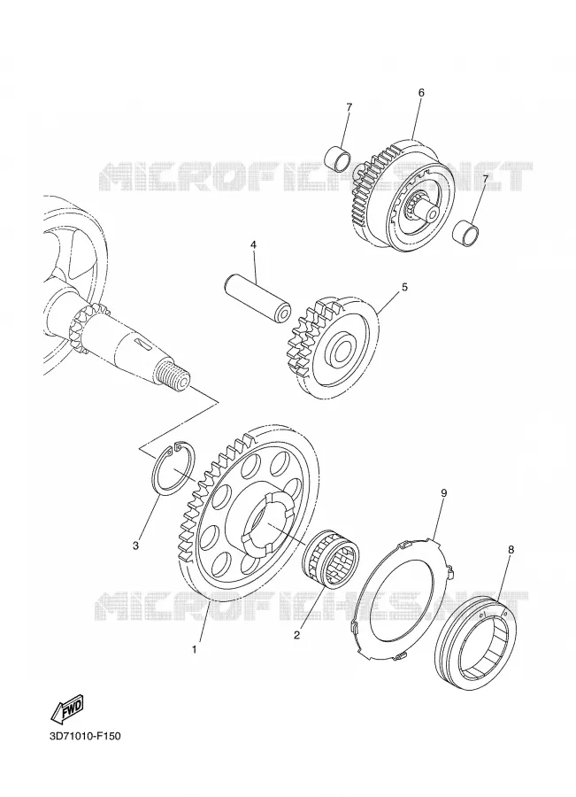STARTER CLUTCH Yamaha MOTO 250 2008 WRX  WR250X