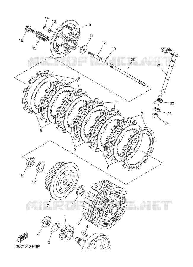 STARTER CLUTCH Yamaha MOTO 250 2008 WRX  WR250X