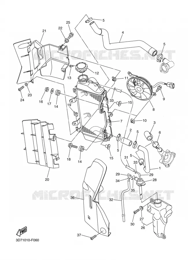 RADIATOR / HOSES Yamaha MOTO 250 2008 WRX  WR250XX