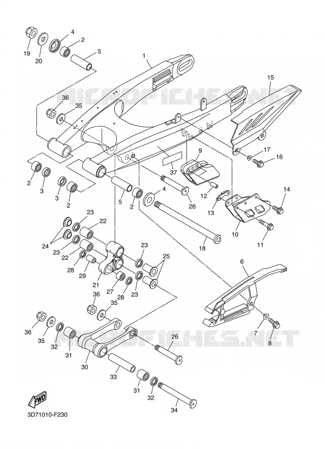 SWINGARM Yamaha MOTO 250 2008 WRX  WR250XX