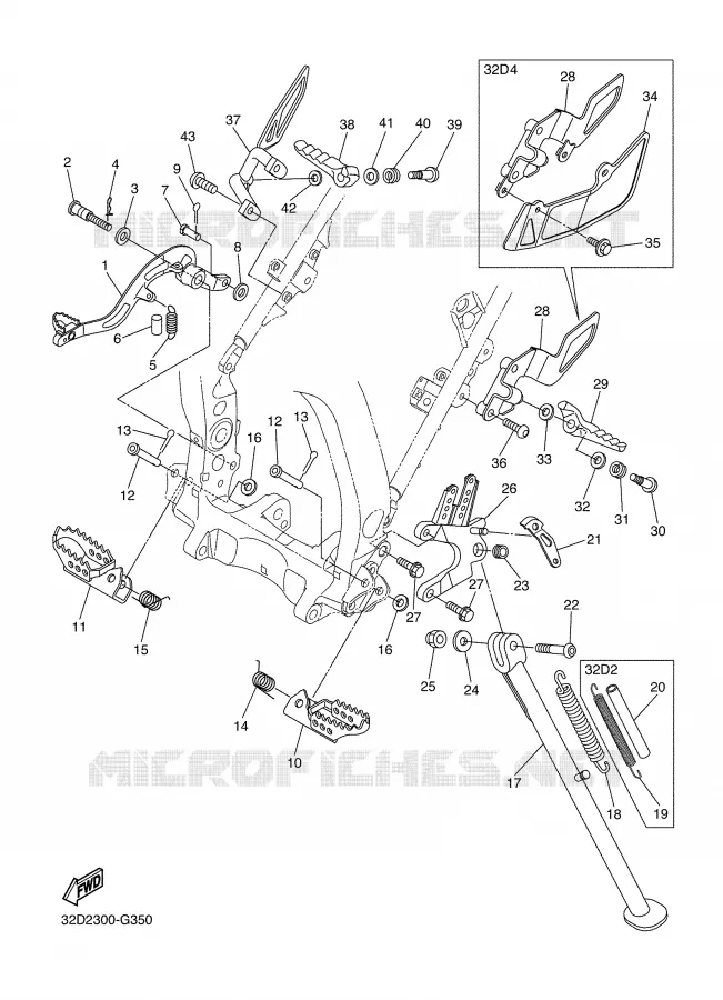 STAND / FOOTREST Yamaha MOTO 250 2008 WRX  WR250XX
