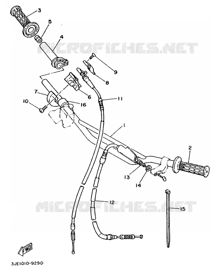 HANDLEBAR & CABLES Yamaha MOTO 250 1991 WRZ  WR250Z