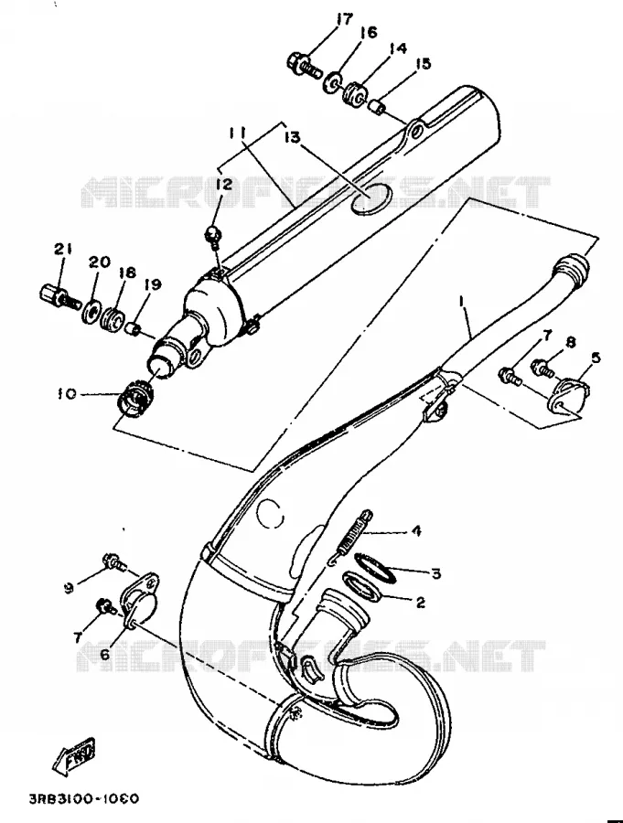 EXHAUST Yamaha MOTO 250 1991 WRZ  WR250Z