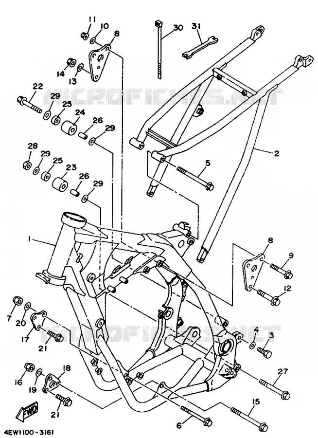 FRAME Yamaha MOTO 250 1995 WRZ  WR250Z