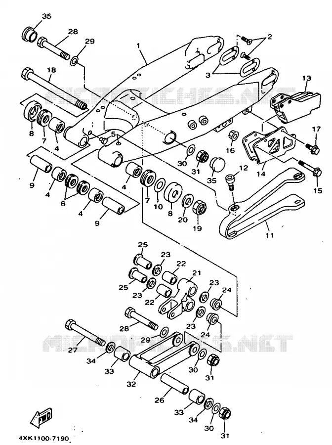 SWINGARM Yamaha MOTO 250 1997 WRZ  WR250Z
