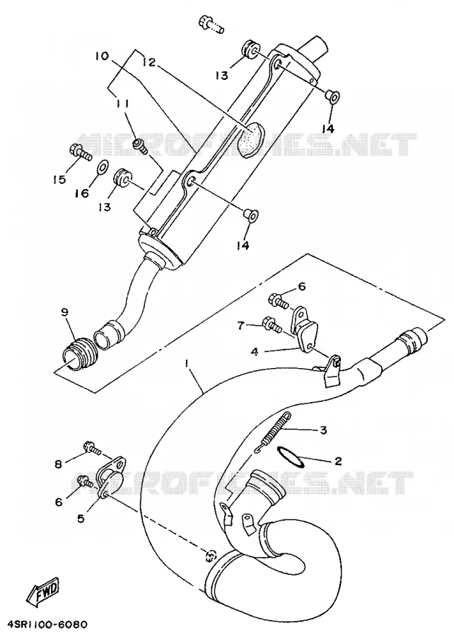 EXHAUST Yamaha MOTO 250 1998 WRZ  WR250Z