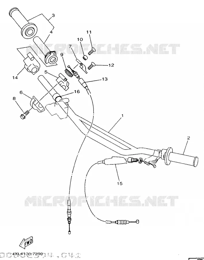 HANDLEBAR & CABLES Yamaha MOTO 250 1998 WRZ  WR250Z