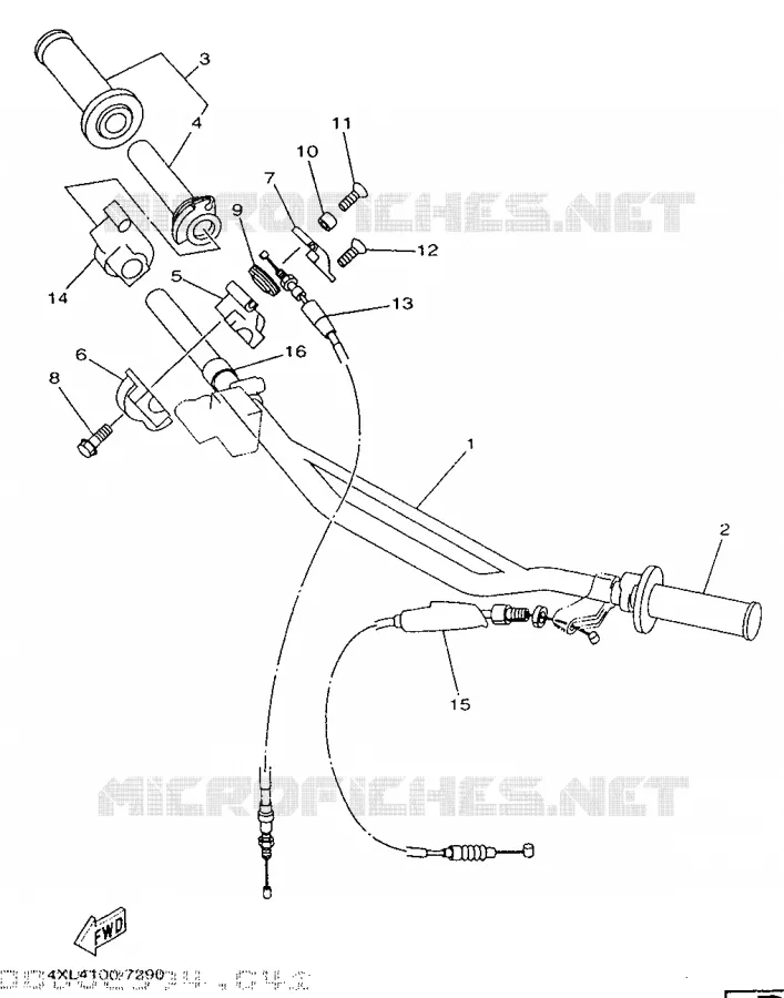 HANDLEBAR & CABLES Yamaha MOTO 250 1998 WRZ  WR250Z