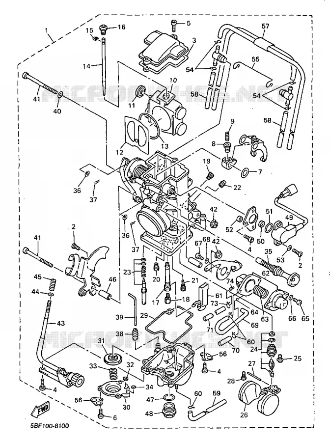 CARBURETOR Yamaha MOTO 400 1998 WRF  WR400F