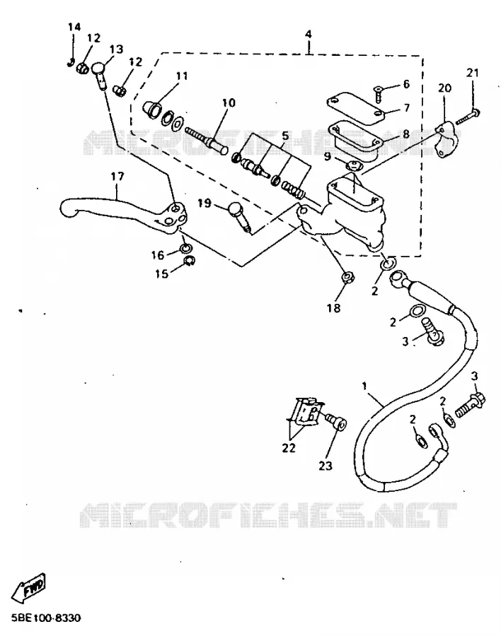 FRONT MASTER CYLINDER Yamaha MOTO 400 1998 WRF  WR400F