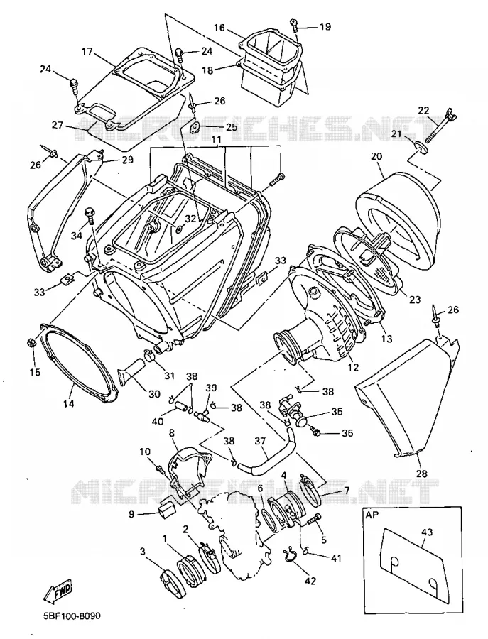 INTAKE Yamaha MOTO 400 1998 WRF  WR400F