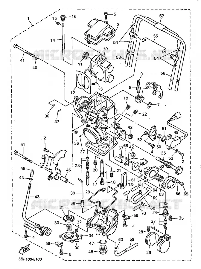 CARBURETOR Yamaha MOTO 400 1998 WRF  WR400F