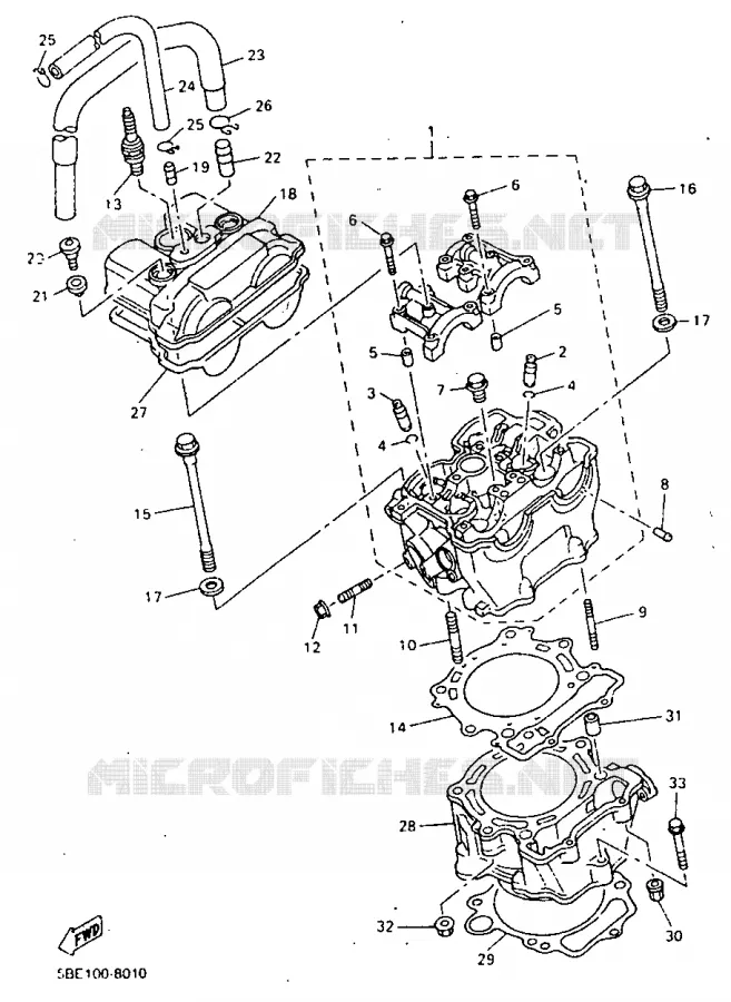 CYLINDER Yamaha MOTO 400 1998 WRF  WR400F