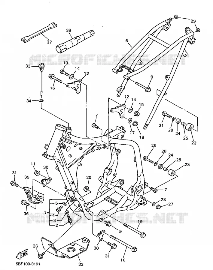 FRAME Yamaha MOTO 400 1998 WRF  WR400F