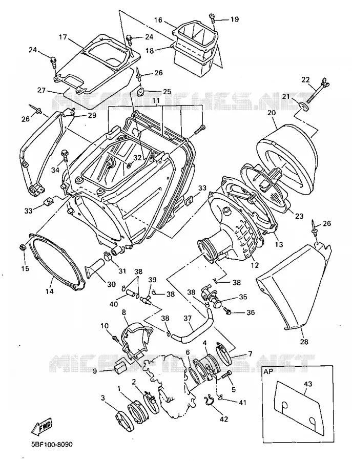 INTAKE Yamaha MOTO 400 1998 WRF  WR400F