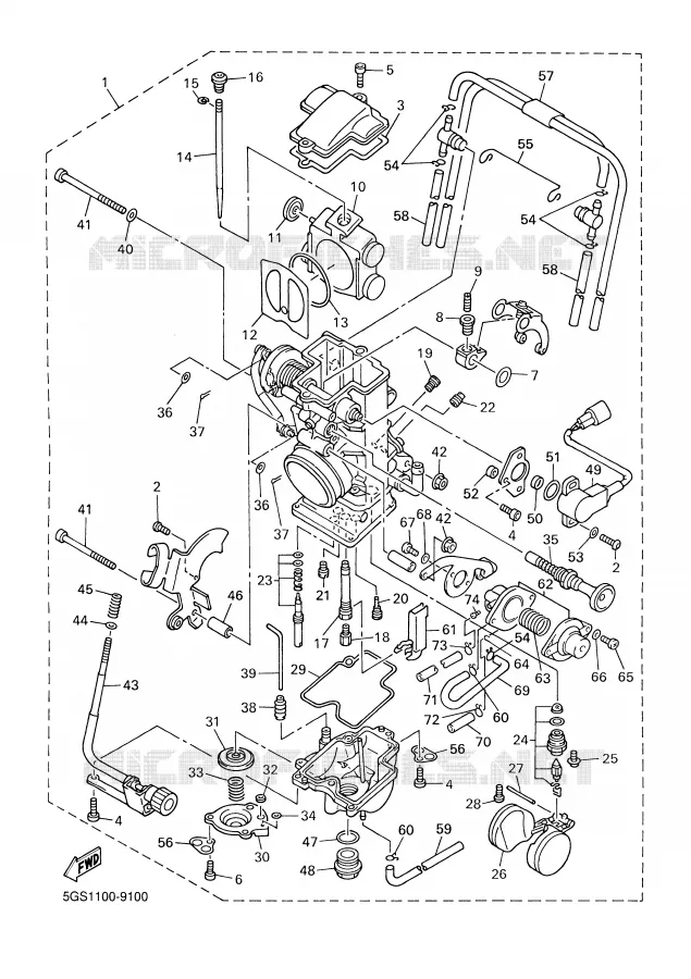 CARBURETOR Yamaha MOTO 400 1999 WRF  WR400F