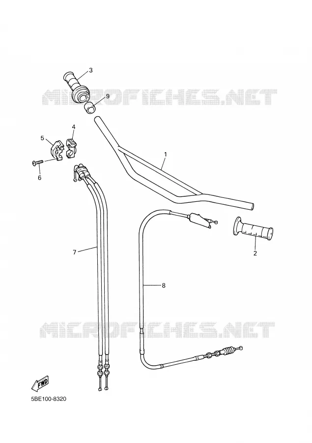 HANDLEBAR & CABLES Yamaha MOTO 400 1999 WRF  WR400F