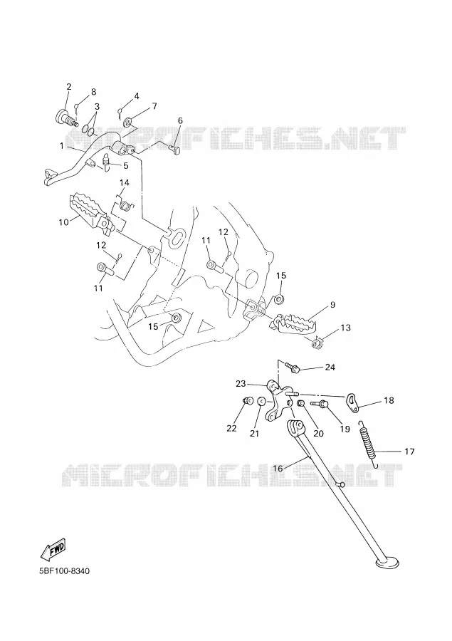 STAND / FOOTREST Yamaha MOTO 400 1999 WRF  WR400F