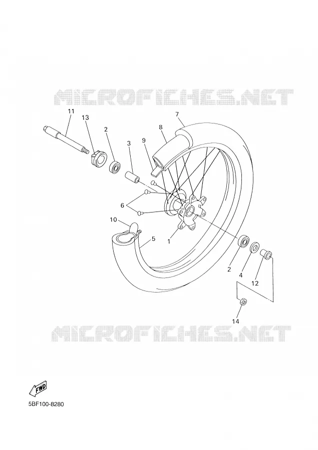 FRONT WHEEL Yamaha MOTO 400 1999 WRF  WR400F