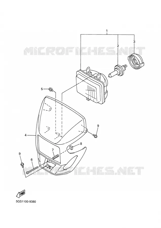 HEADLIGHT Yamaha MOTO 400 1999 WRF  WR400F