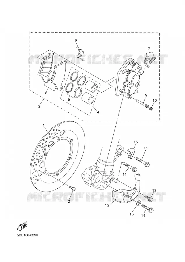 FRONT BRAKE CALIPER Yamaha MOTO 400 2000 WRF  WR400F