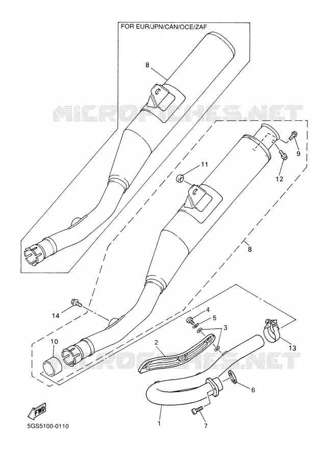 EXHAUST Yamaha MOTO 400 2000 WRF  WR400F