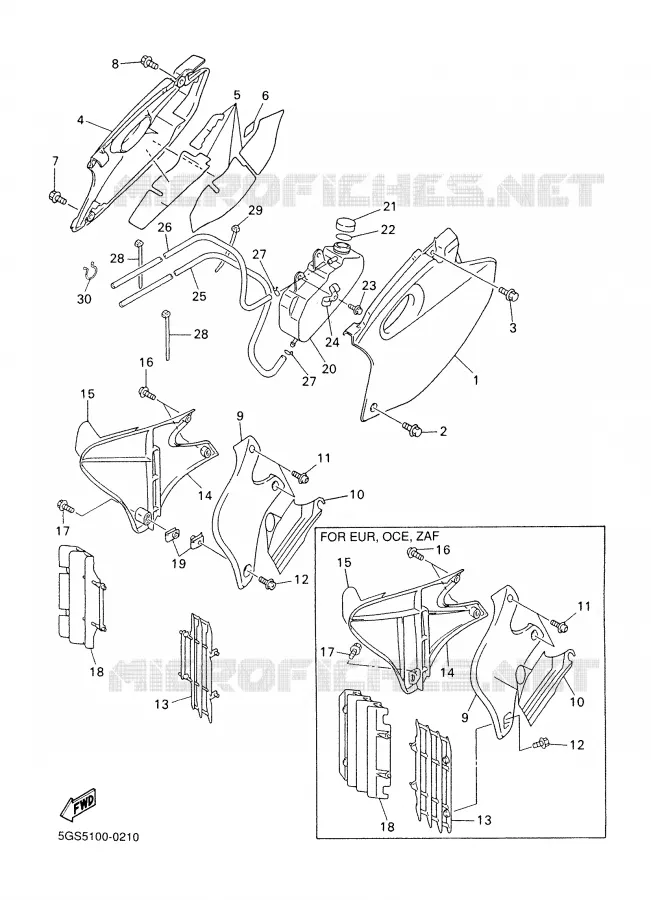 SIDE COVER Yamaha MOTO 400 2000 WRF  WR400F