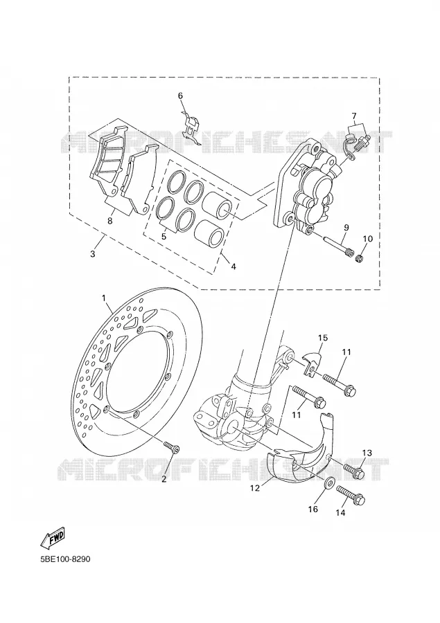 FRONT BRAKE CALIPER Yamaha MOTO 400 2000 WRF  WR400F