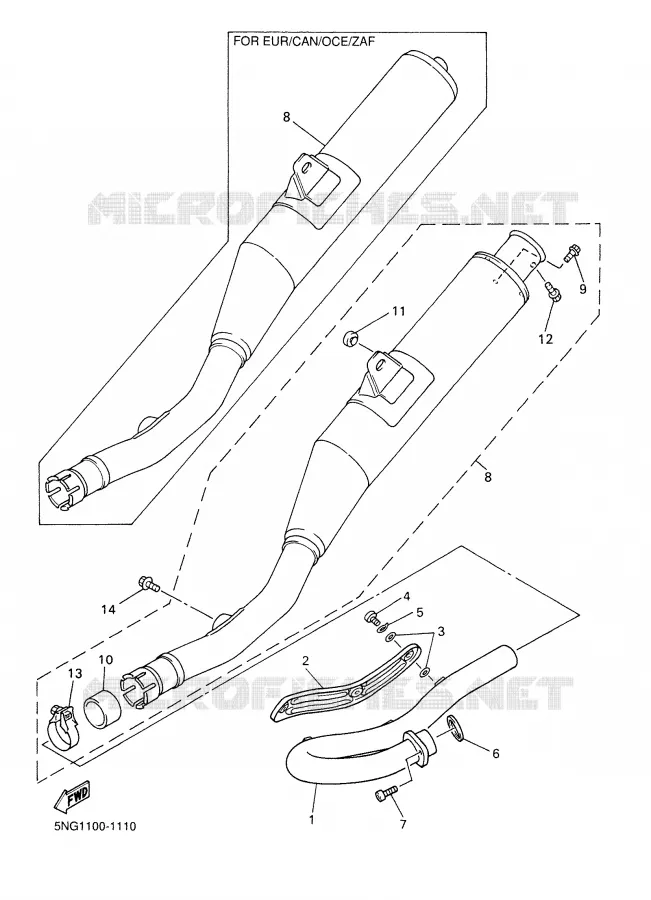 EXHAUST Yamaha MOTO 400 2001 WRF  WR400F