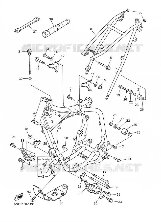 FRAME Yamaha MOTO 400 2001 WRF  WR400F
