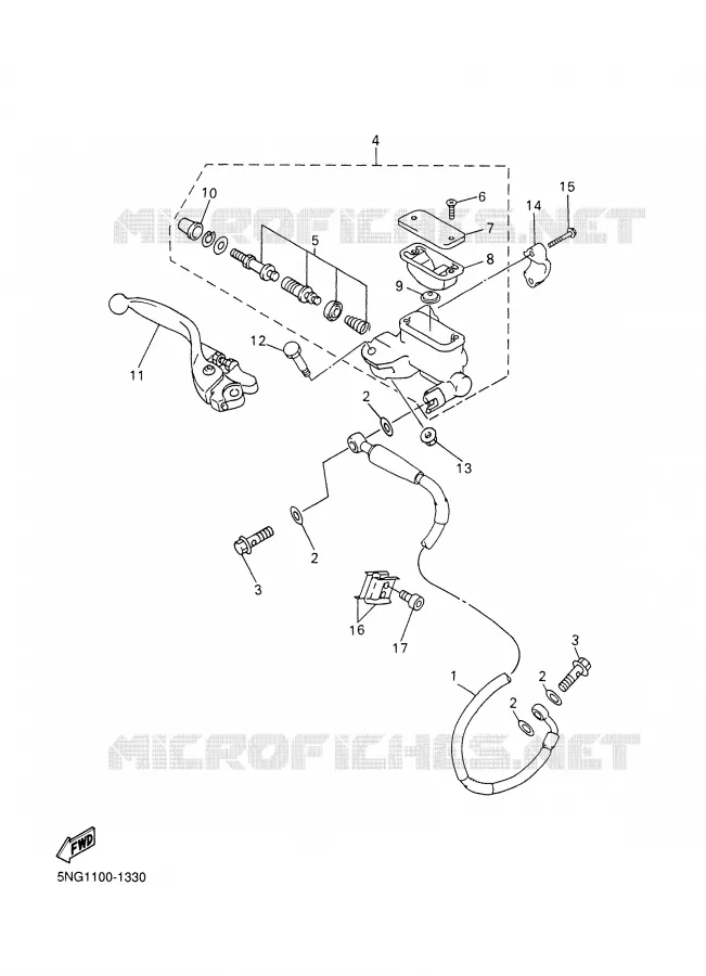 FRONT MASTER CYLINDER Yamaha MOTO 400 2001 WRF  WR400F
