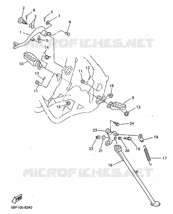 STAND / FOOTREST Yamaha MOTO 400 1998 WRF  WR400FK
