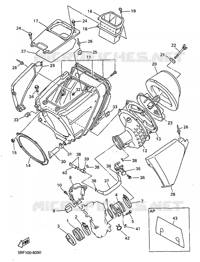 INTAKE Yamaha MOTO 400 1998 WRF  WR400FK