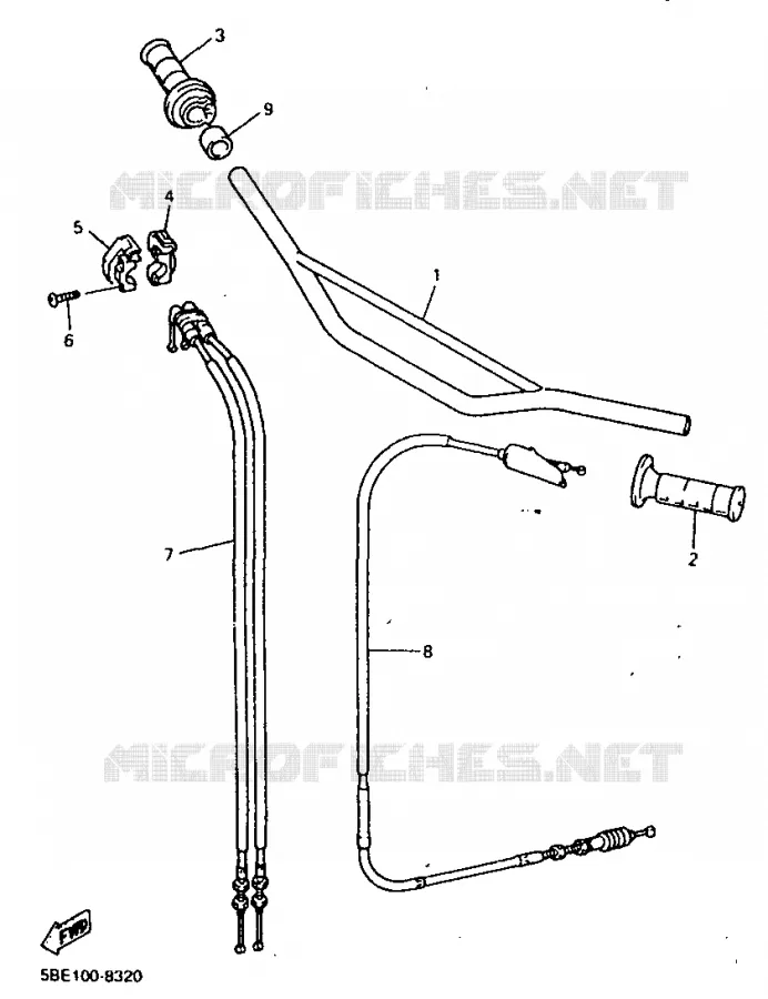 HANDLEBAR & CABLES Yamaha MOTO 400 1999 WRF  WR400FL