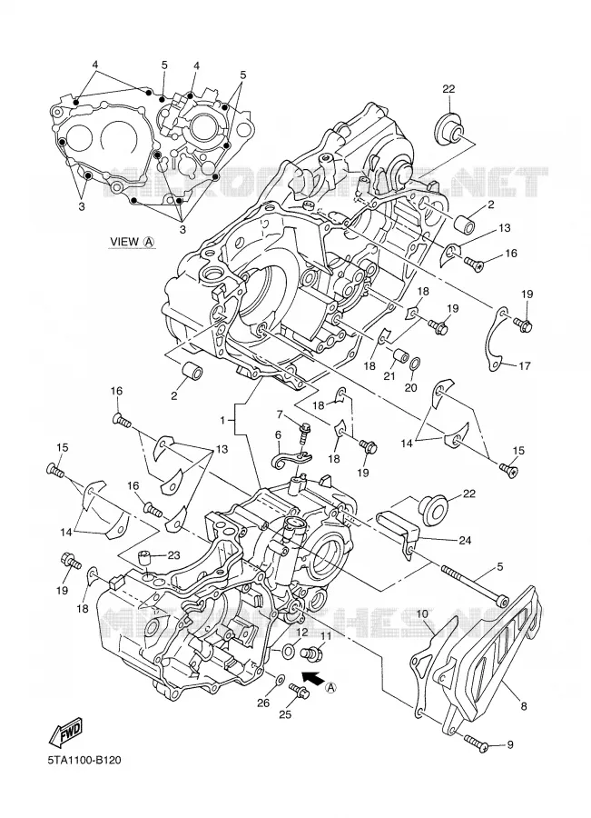 CRANKCASE Yamaha MOTO 450 2003 WRF  WR450F