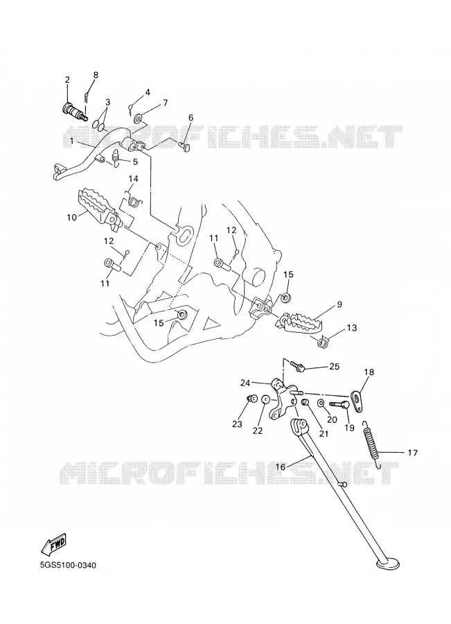STAND / FOOTREST Yamaha MOTO 450 2003 WRF  WR450F