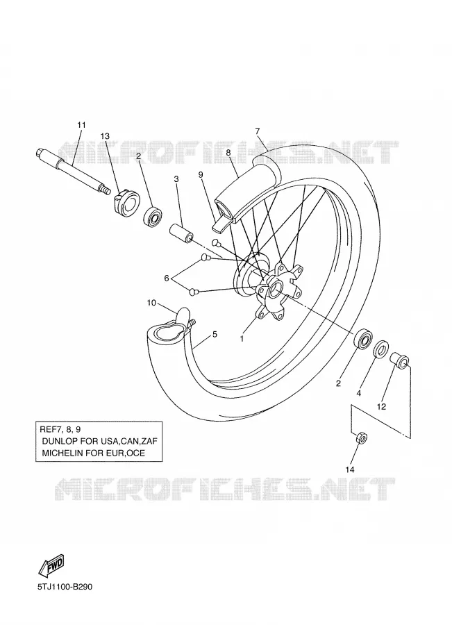 FRONT WHEEL Yamaha MOTO 450 2004 WRF  WR450F